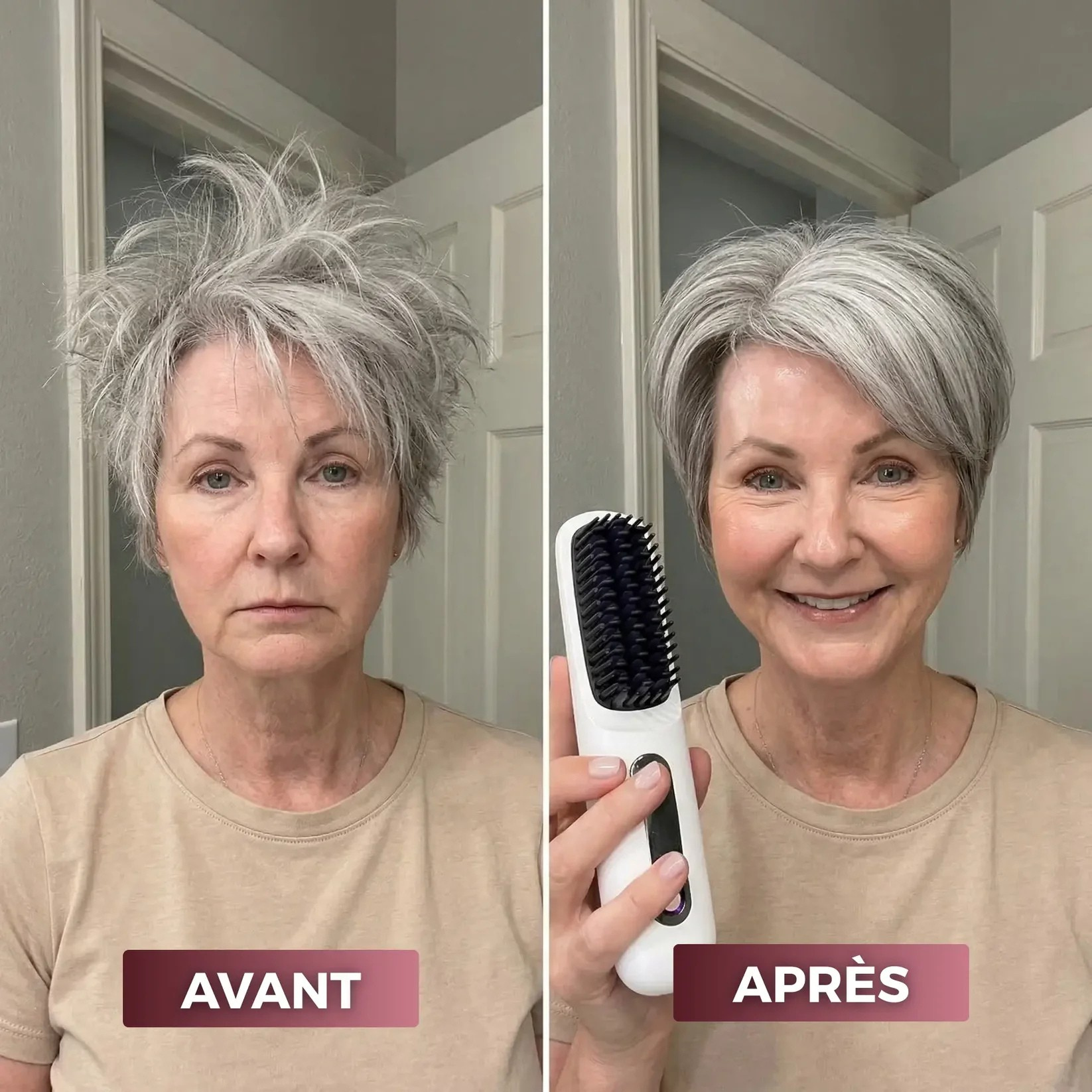 La PREMIÈRE brosse coiffante intelligente pour cheveux courts