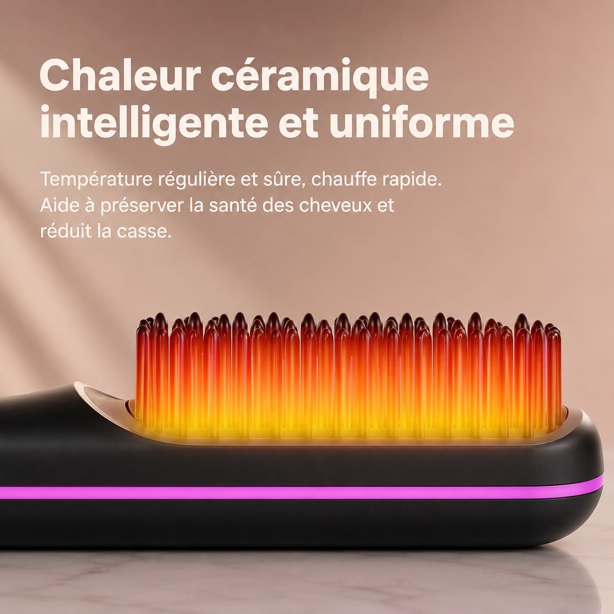 Olyviia — La brosse chauffante pensée pour les cheveux courts