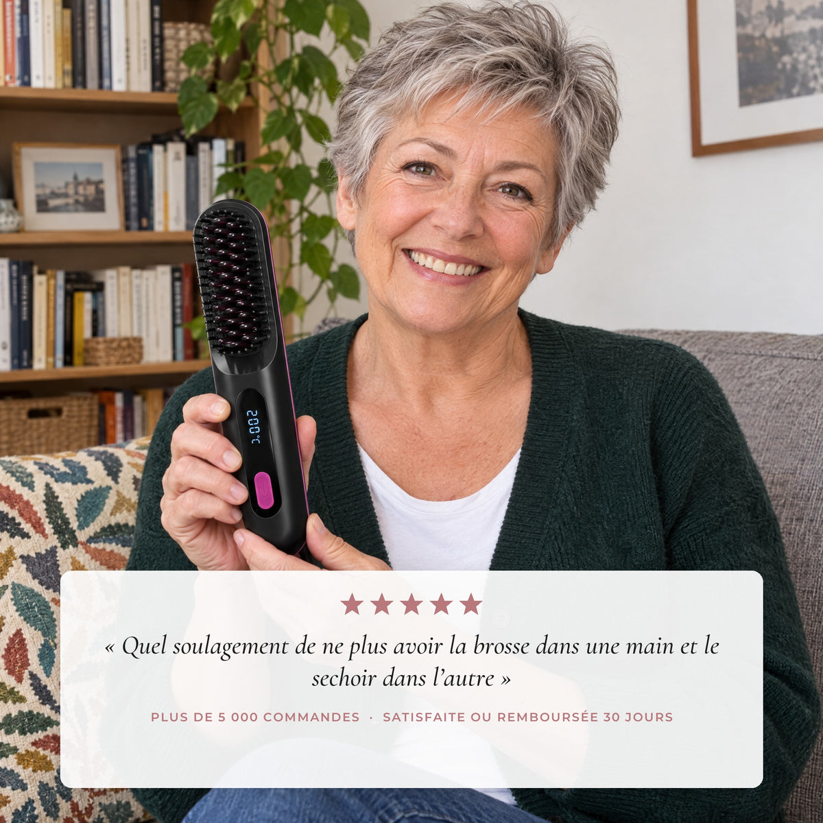 Olyviia  — La brosse chauffante pensée pour les cheveux courts