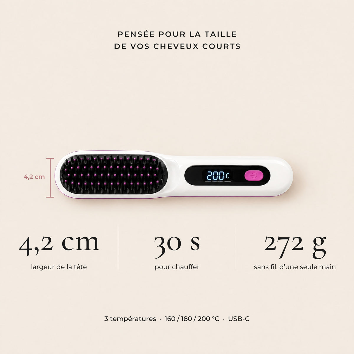 Olyviia  — La brosse chauffante pensée pour les cheveux courts
