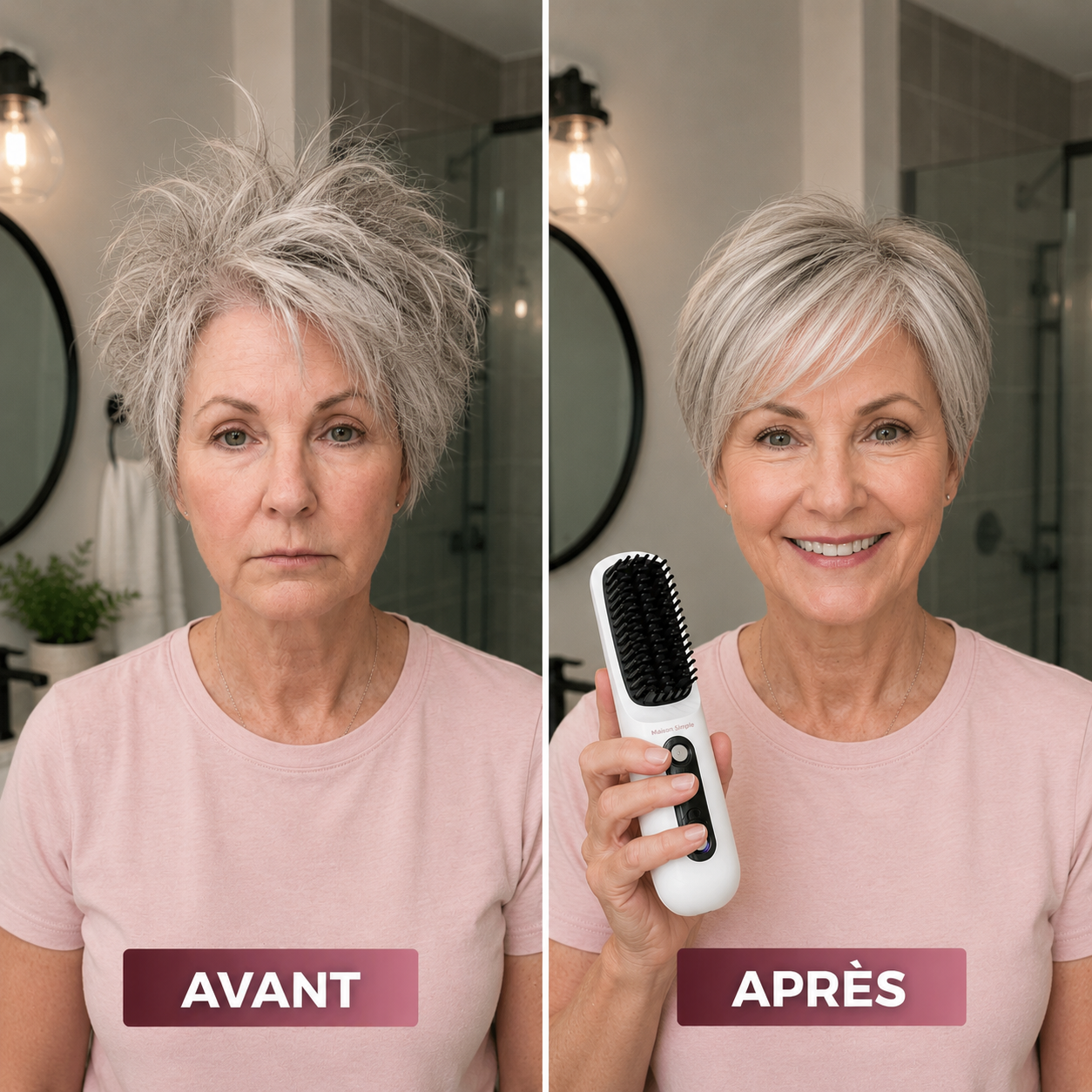 Olyviia  — La brosse chauffante pensée pour les cheveux courts